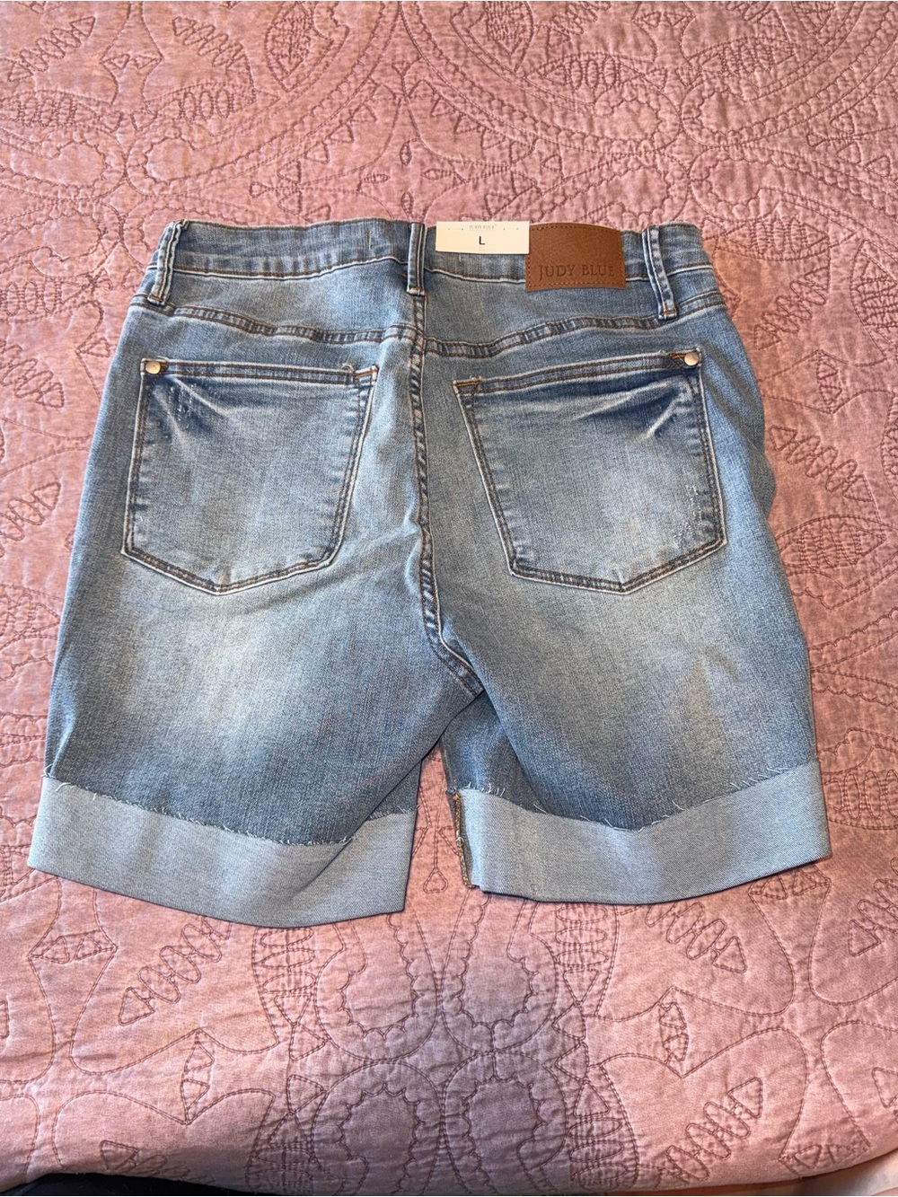 Judy Blue Light Wash High-Rise Rolled Hem Denim Shorts - Picture 13 of 13